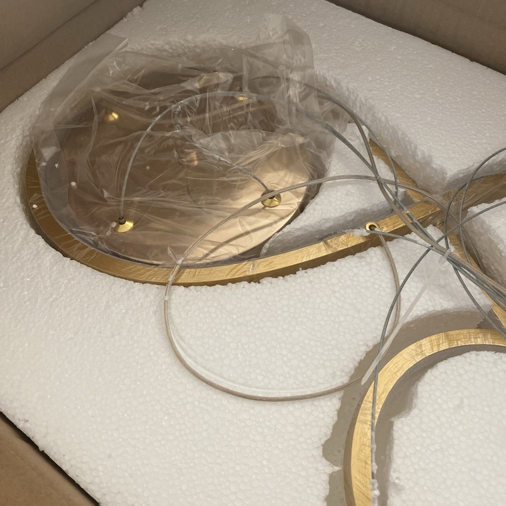 Patio LED Light Infinity Gold Dimmable Remote Lighting Fixture 29.5" New In Box - Picture 4 of 6